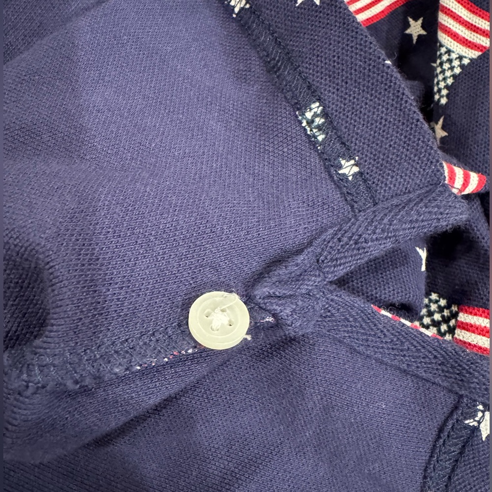 Croft & Barrow Sport Men Patriotic Flag Polo Short Sleeve Shirt Navy Blue 2XL - Picture 5 of 5
